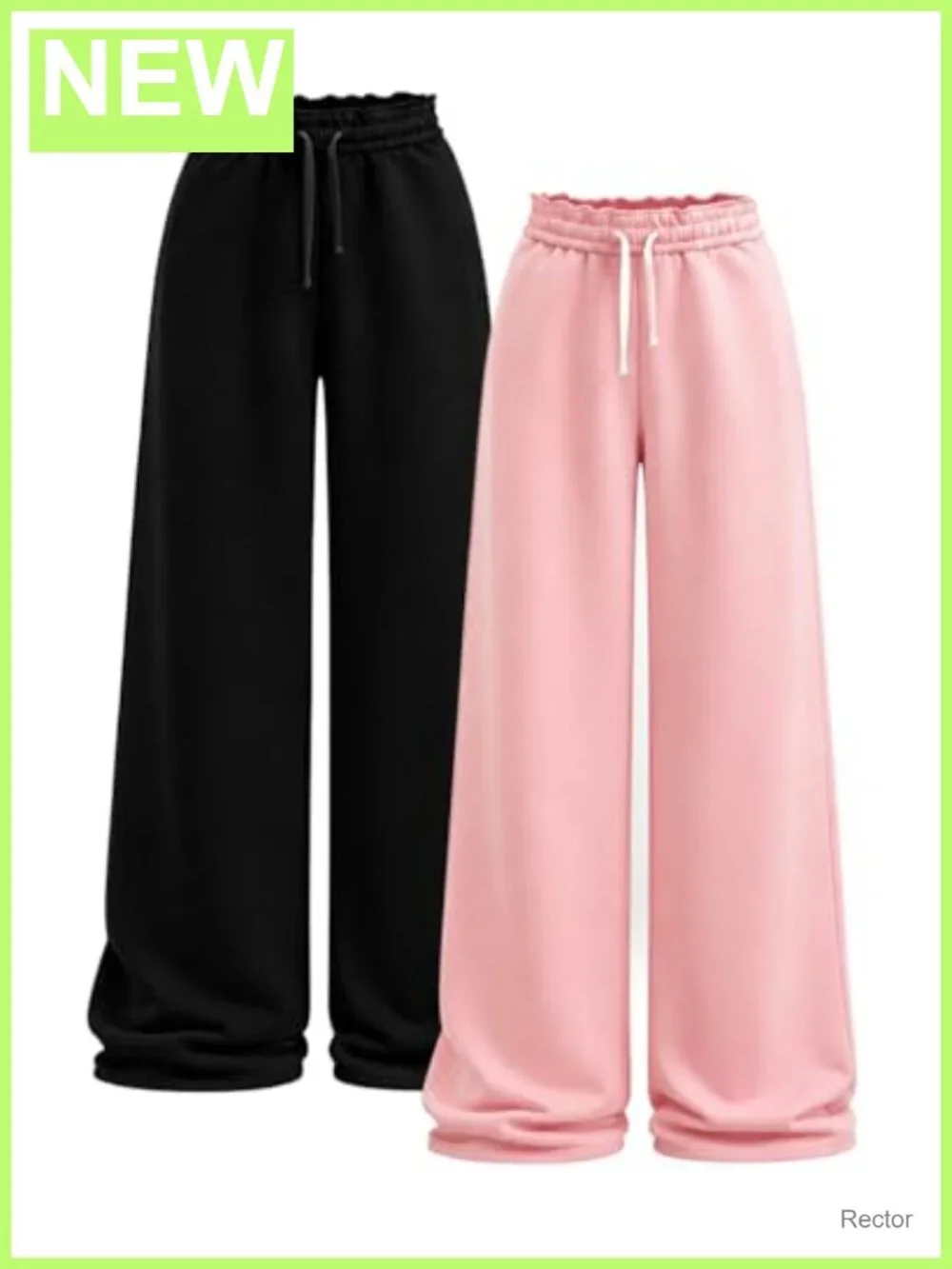 Tween Girls Wide Leg Sweatpants 2 Pack Baggy High Waist Cotton Blend Pockets